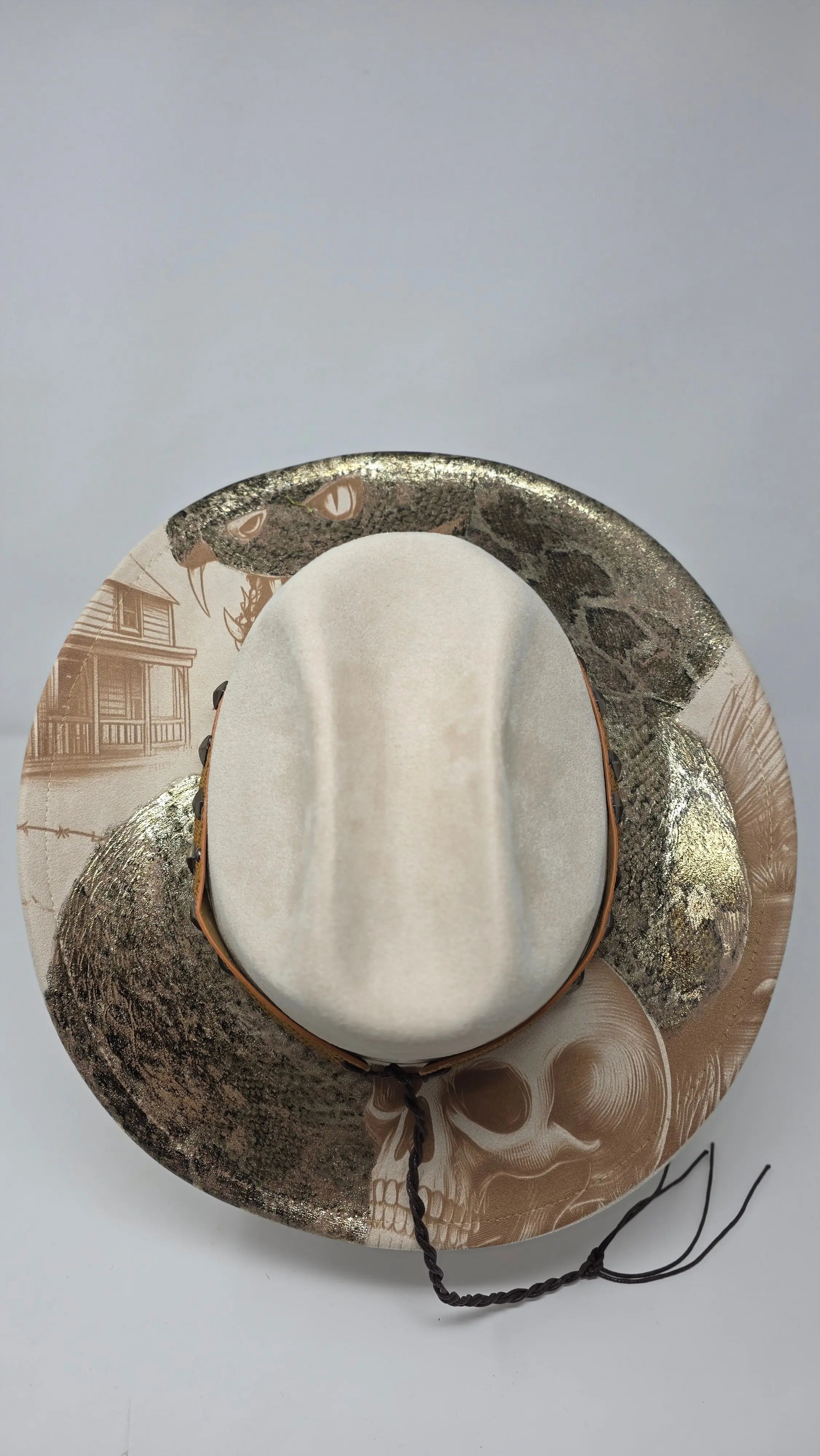 Western Skull & Snake Cattleman Western Fedora Hats