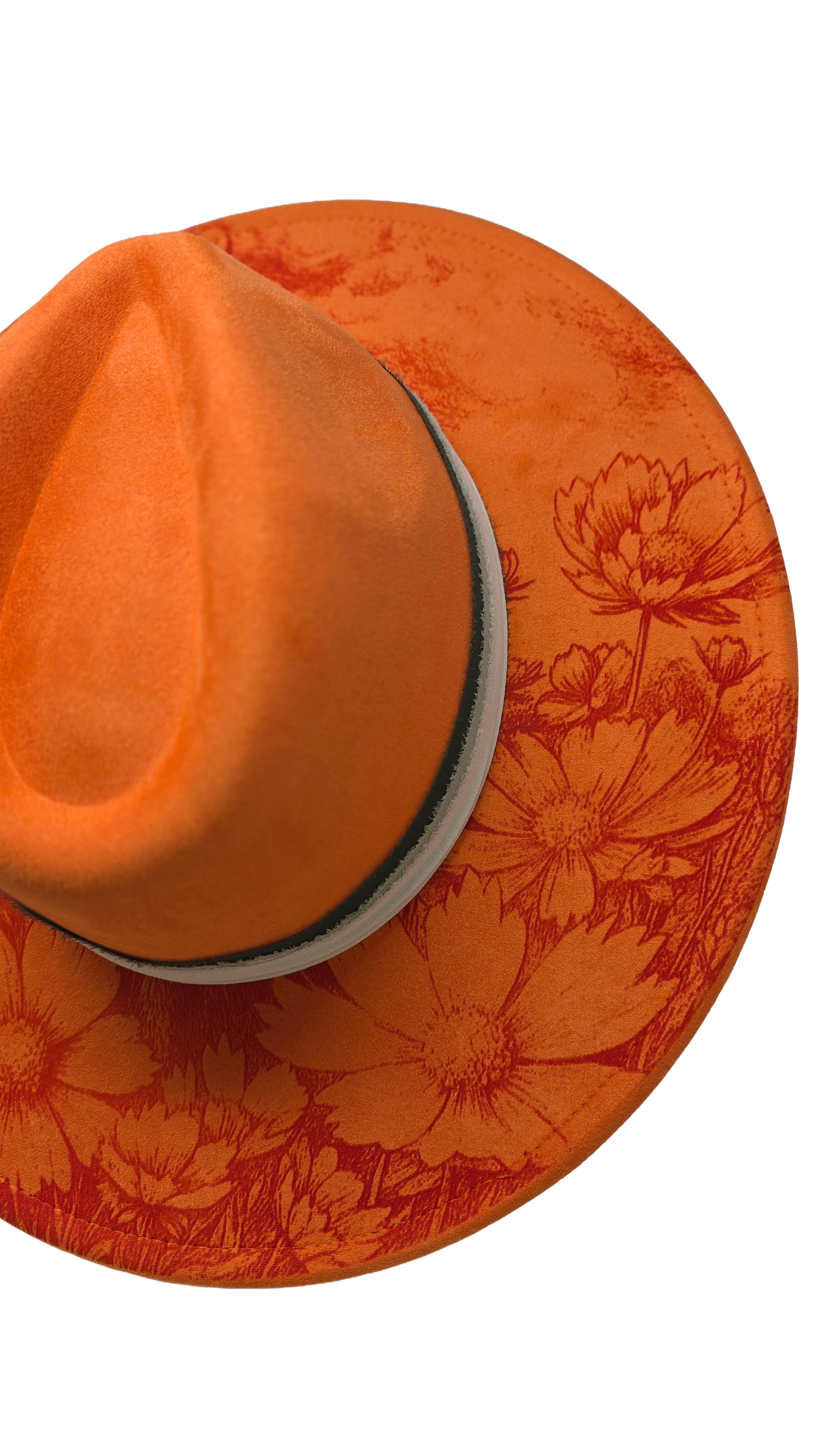 Fox & Wildflower Fedora Hat – Orange Suede Feel