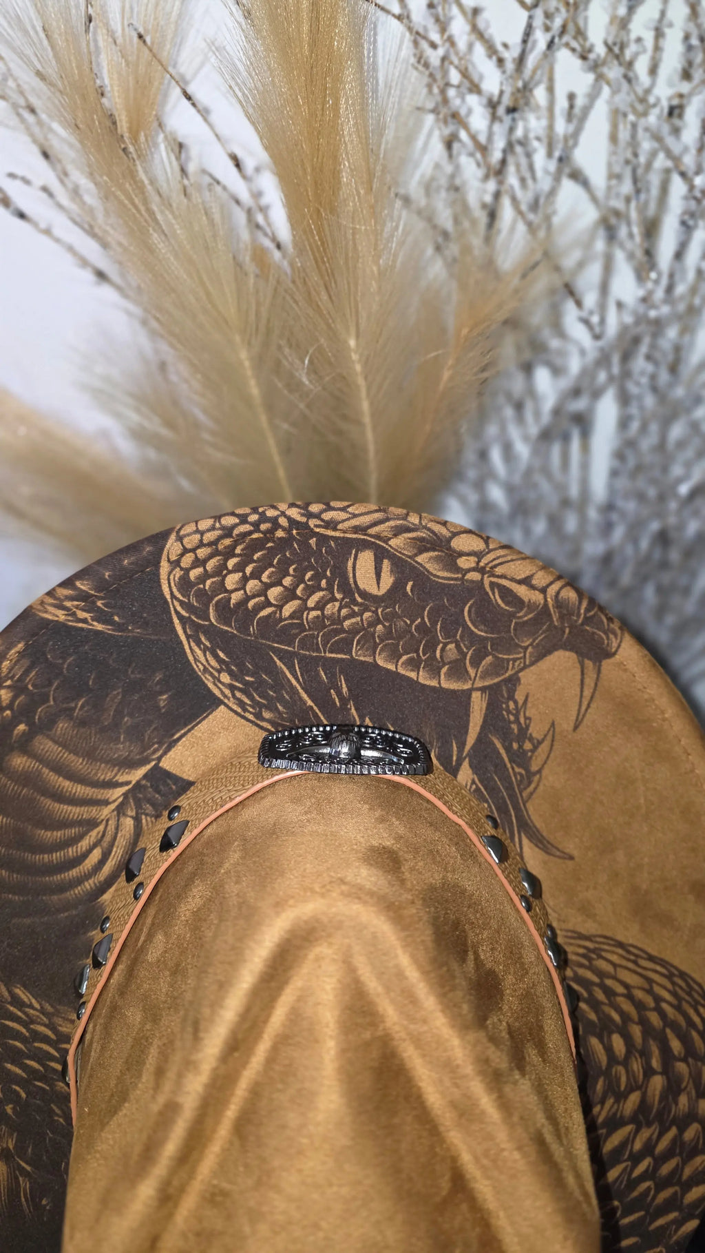 Arrowtop Snake & Skull Engraved Fedora Western Fedora Hats