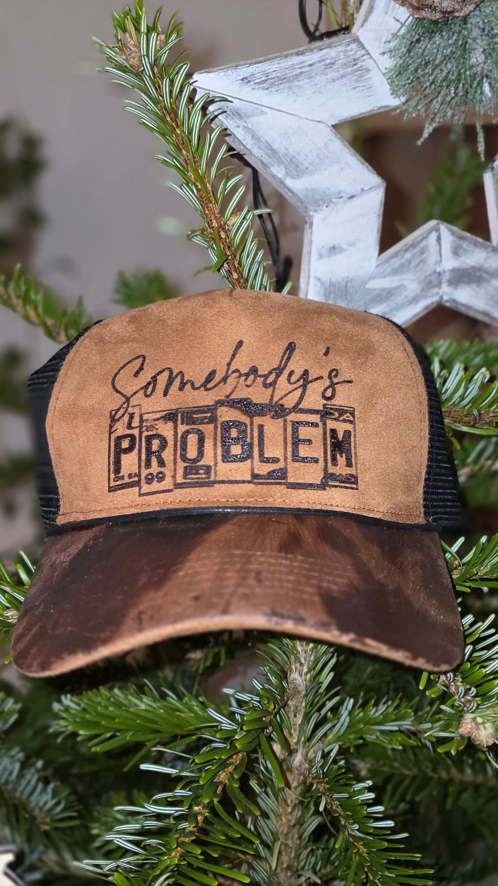 Somebody’s Problem – Distressed Western Trucker Hat Western Fedora Hats
