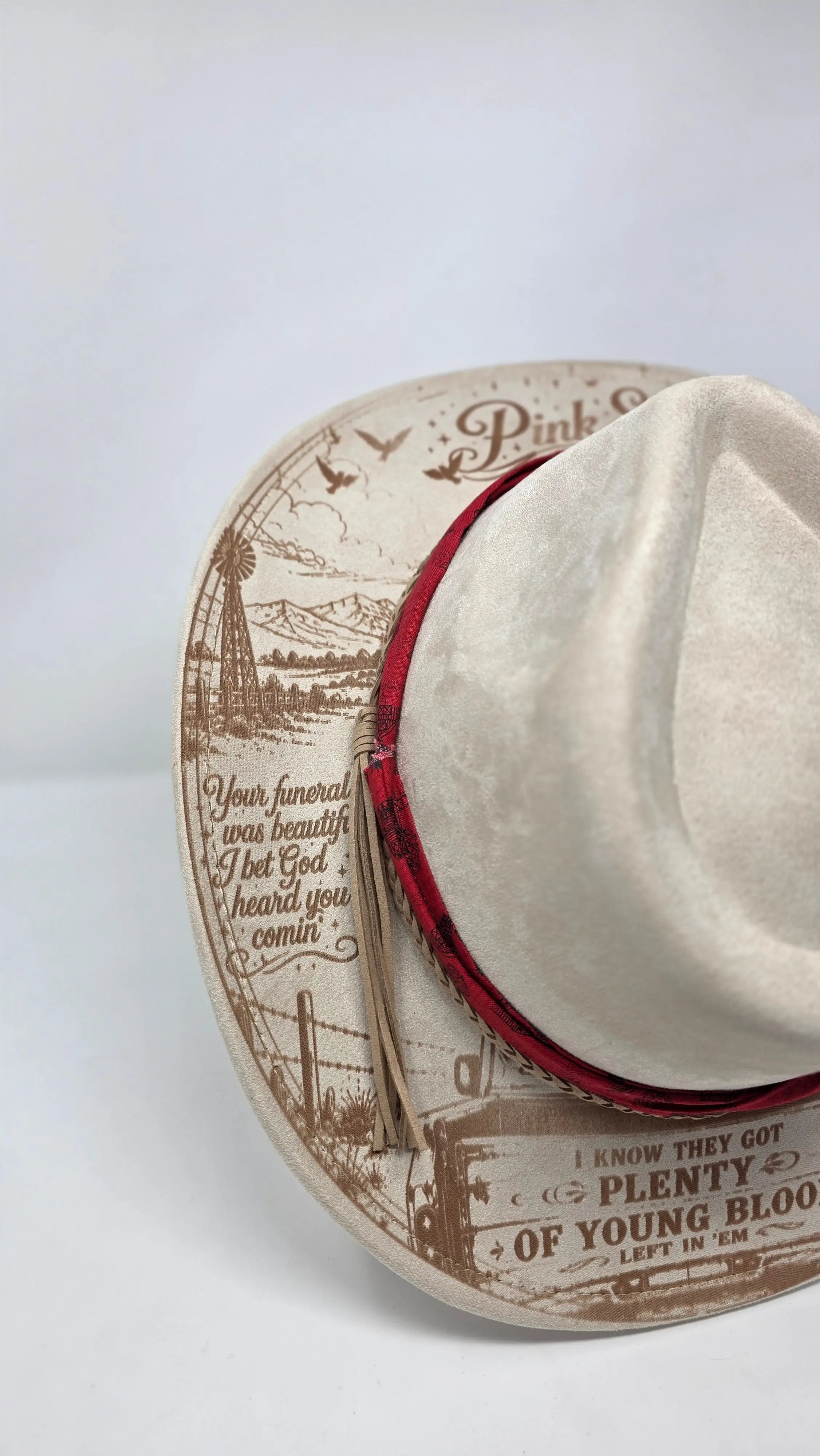 Pink Skies Zqch Bryan Inspired One Of a Kind Fedora Hat – Western Fedora Hats Western Fedora Hats