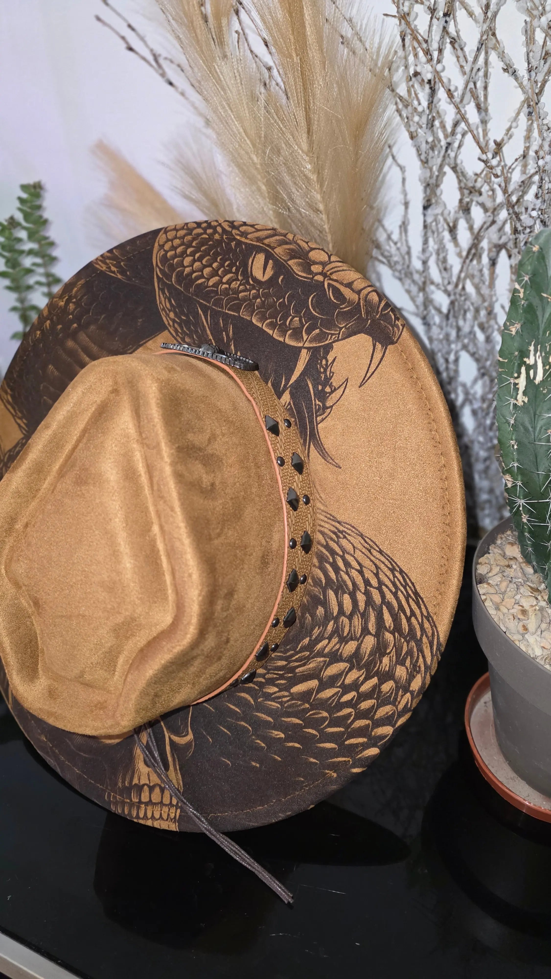Arrowtop Snake & Skull Engraved Fedora Western Fedora Hats