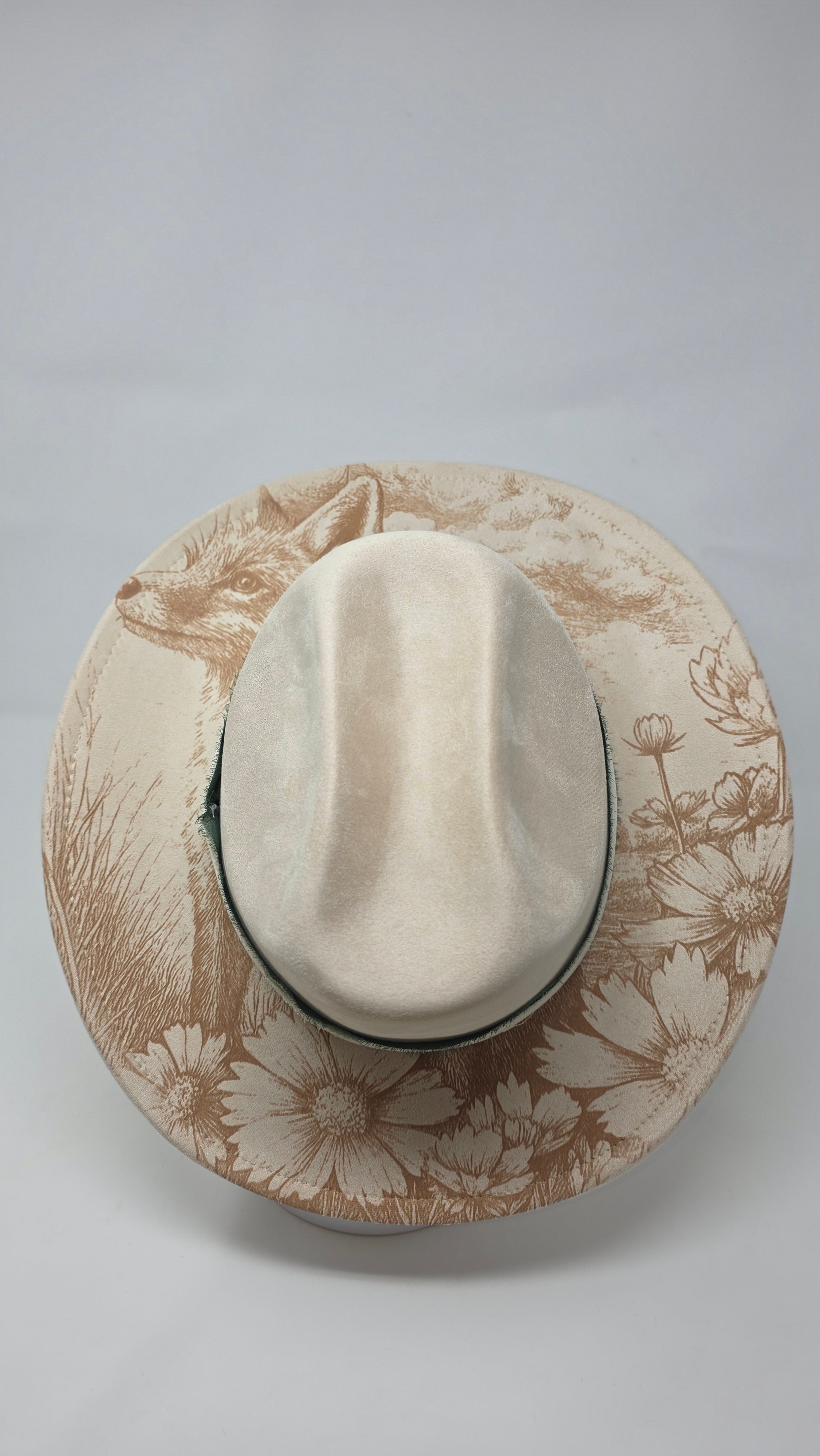Woodland Fox Fedora Hat – Nature-Inspired Printed Brim
