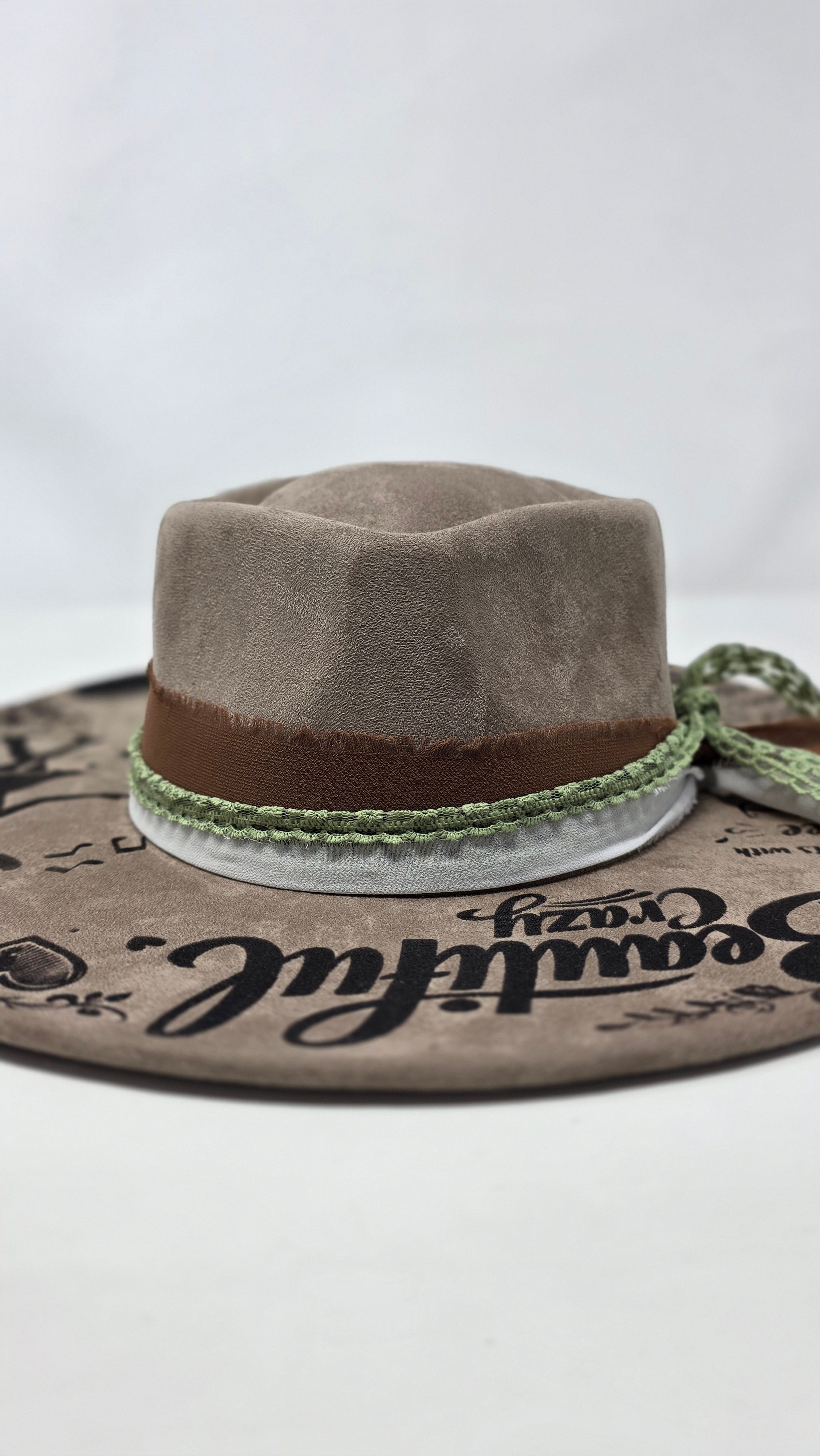 Beautiful Crazy Heart Fedora Hat | Laser Engraved Fedora Hat | Western Fedora Hats