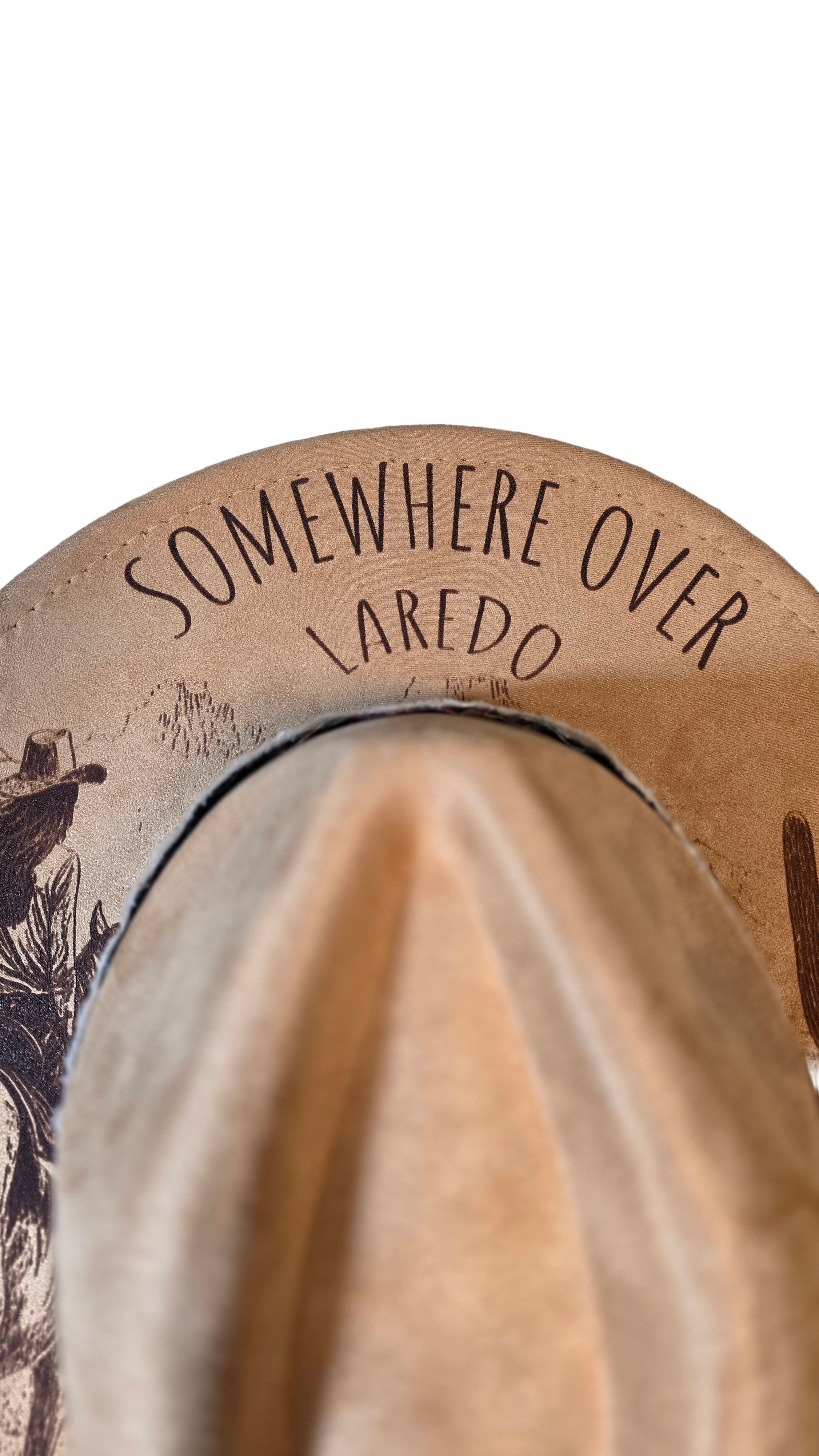 Laser engraved fedora hat hand-finished in the UK with patterned band