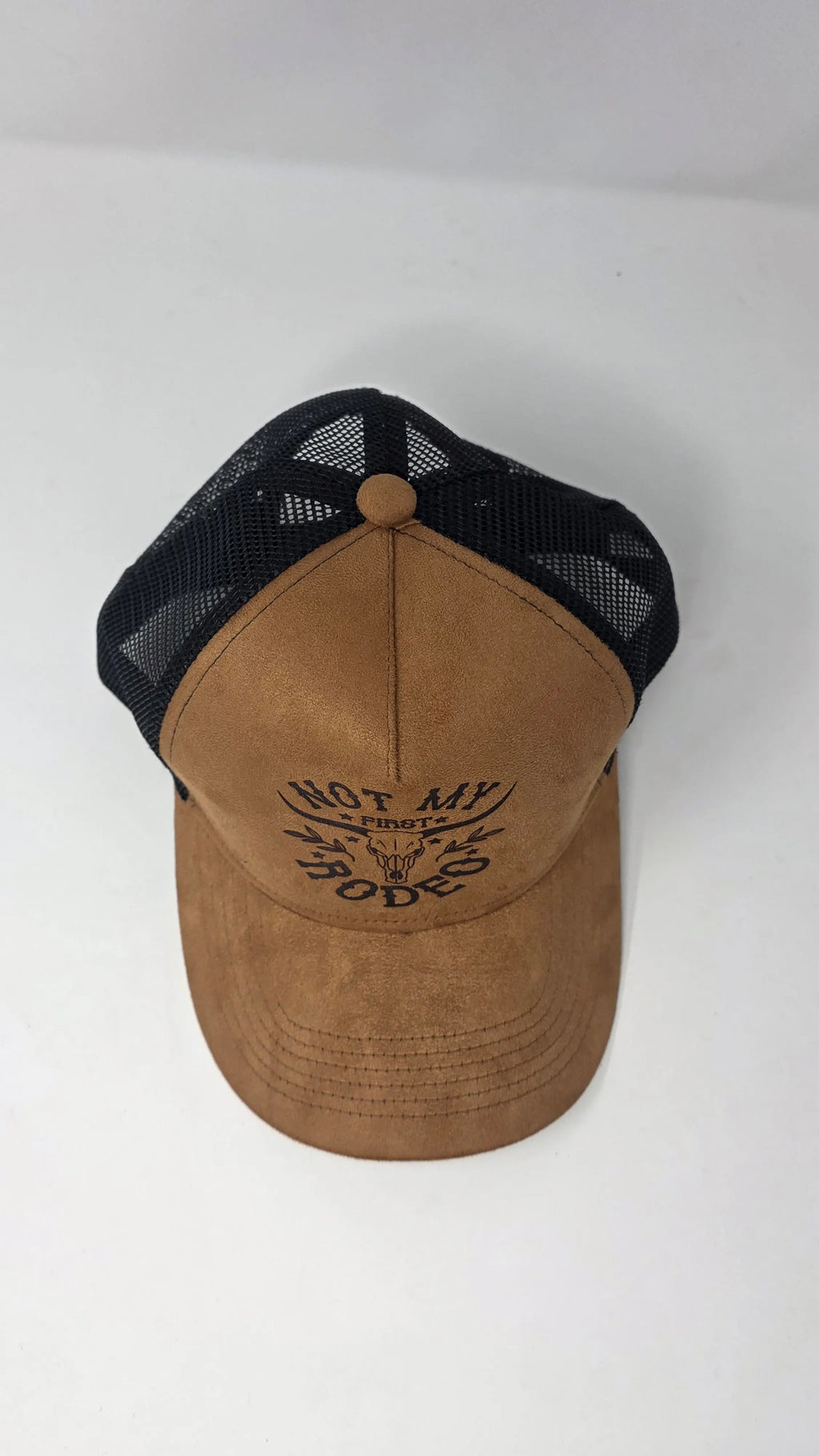 Brown Western Trucker Cap – “Not My First Rodeo” Cowboy Hat Western Fedora Hats