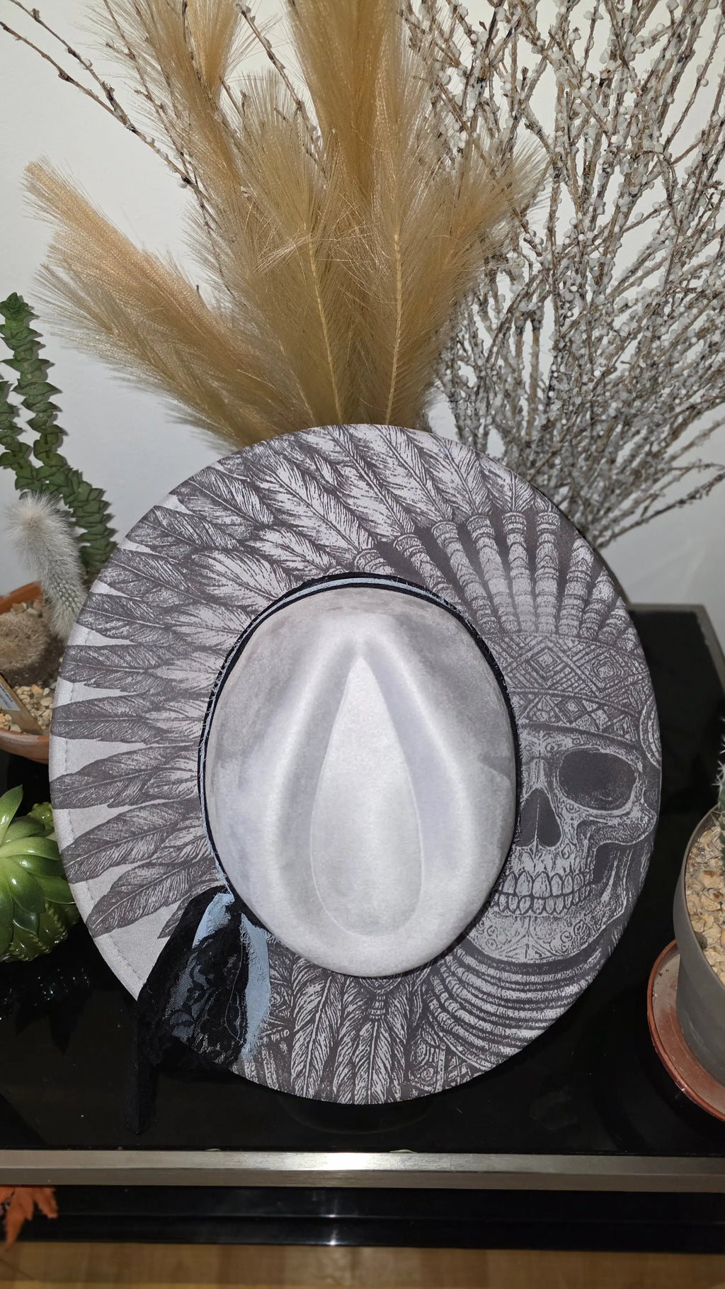 Indian Outlaw Engraved Fedora Hat Western Fedora Hats